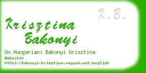 krisztina bakonyi business card